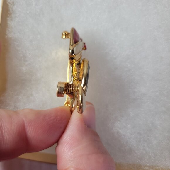 Vintage Christmas Brooch Pin Set - Santa Dog With Stocking & Snowmen Trio - Picture 7 of 11